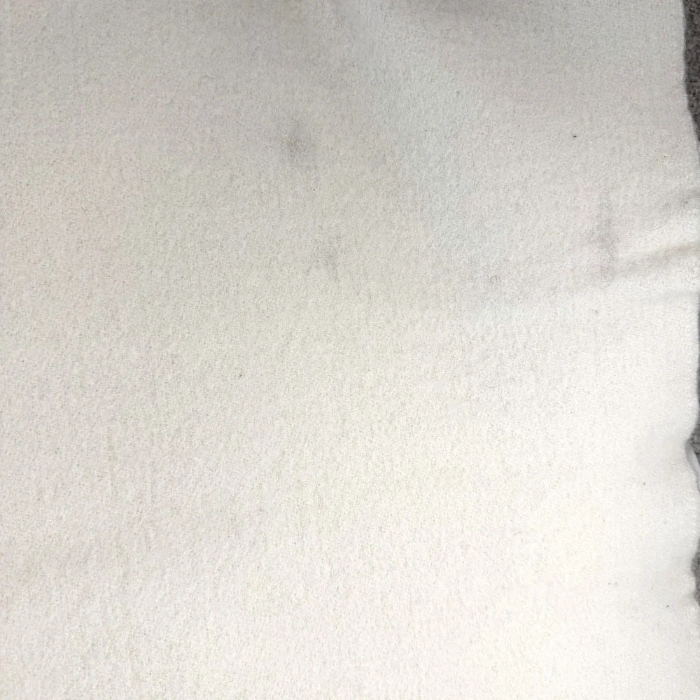 Tennessee Woolen Mills Cream Wool Blanket Satin Trim 81x78